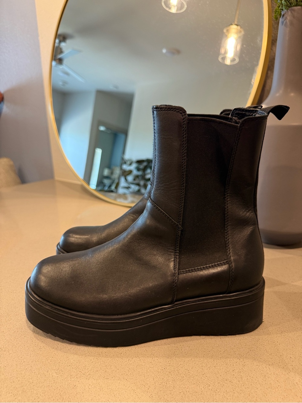 Steve Madden Black Platform Chelsea Boots